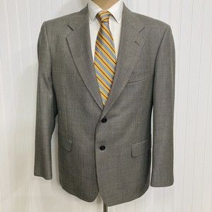 KILBURNE & FINCH Blazer Mens 42 Silver Birdseye Sport Coat Wool Suit Jacket 42R